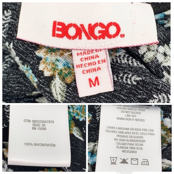 BONGO Floral Patterned 3/4 Sleeve Corset Back Blouse, Medium - Picture 16 of 16